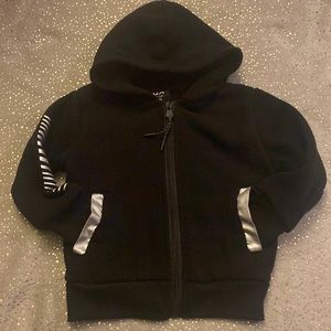 black & silver zip up hoodie